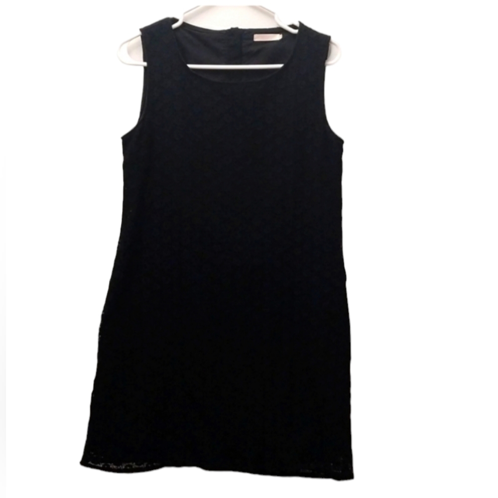 Tulle Sleeveless Midi party Lace Dress for Women sz Medium in Black